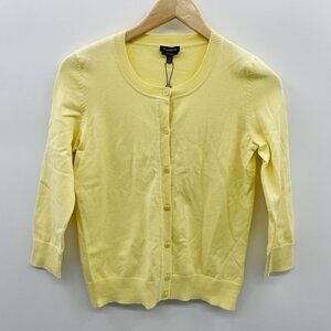 Talbots Womens Size XS Pima Cotton Blend Button Down Cardigan Sweater Yellow 069